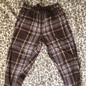Brown Plaid Pajama pants